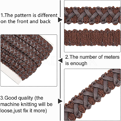 Imitation Leather Braided Lace Ribbon WL-WH0003-02-1