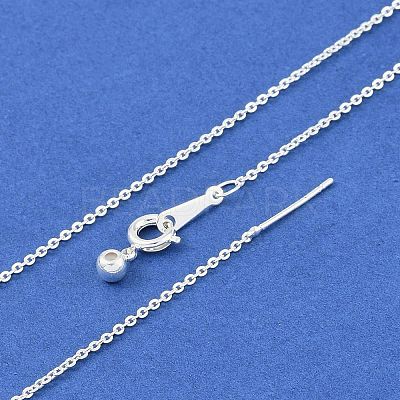 Brass Cable Chain Necklaces NJEW-U008-07S-1