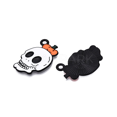 Halloween Theme Spray Painted Alloy Enamel Pendants ENAM-T020-09B-1