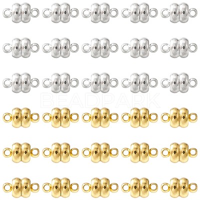 10 Sets 2 Colors Brass Magnetic Clasps KK-CJ0001-90-1