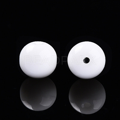 Opaque Solid Color Glass Beads GLAA-N007-8mm-A17-1