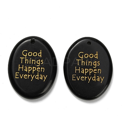 Natural Obsidian Pendants G-K353-06D-1