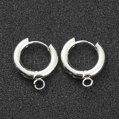 201 Stainless Steel Huggie Hoop Earring Findings STAS-P283-01E-S-1