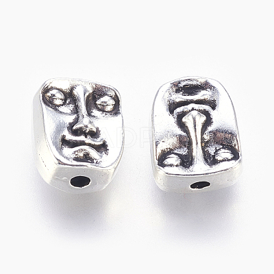 Tibetan Style Alloy Human Face Beads LS-TIBEP-GC184-AS-NR-1