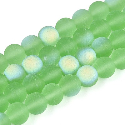 Frosted Transparent Glass Beads Strands LS-GLAA-T032-T8mm-MBB17-1