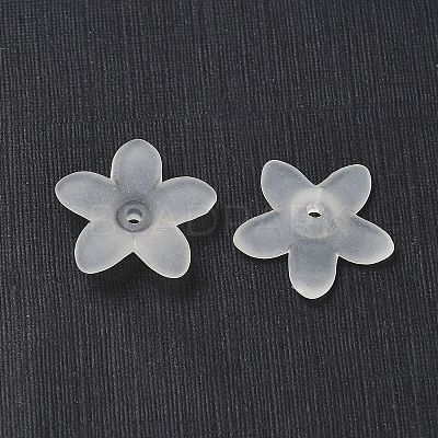 Frosted Acrylic Flower Beads PAB1936Y-10-1