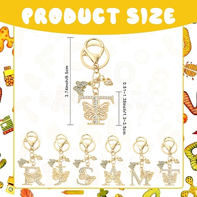 Alloy Rhinestone & Iron Keychain KEYC-YW00279-02-1