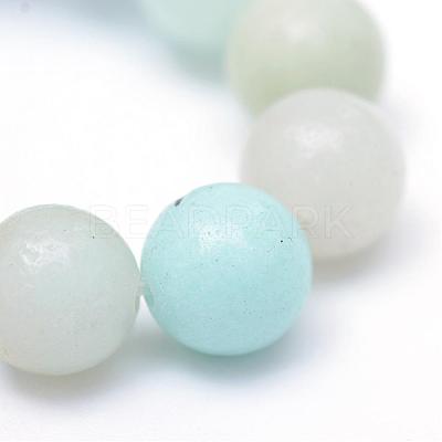 Round Natural Grade A Amazonite Bead Strands G-R345-4mm-16-1