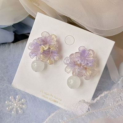 Resin Flower Stud Earrings for Women WG9B7DC-02-1