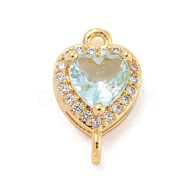 Brass Pave Cubic Zirconia Connector Charms KK-Z072-06G-01-1