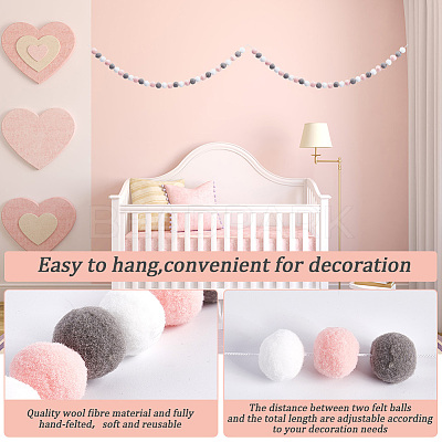 Cotton Christmas Pompom Ball String Ornaments AJEW-WH20020-101A-1