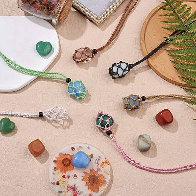 Braided Waxed Cotton Thread Cords Macrame Pouch Necklace Making AJEW-SW00022-02-1