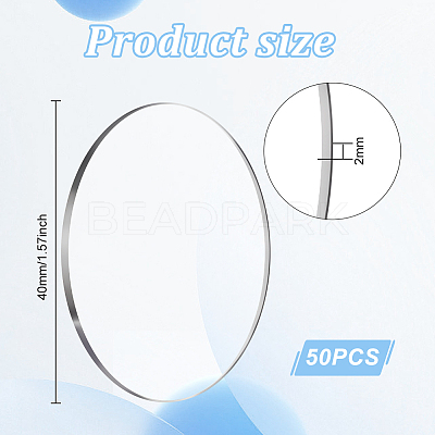 50Pcs Acrylic Flat Round Action Figure Display Bases KY-FG0001-12-1