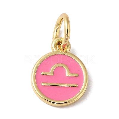 Real 18K Gold Plated Brass Enamel Charms KK-L216-001G-K04-1