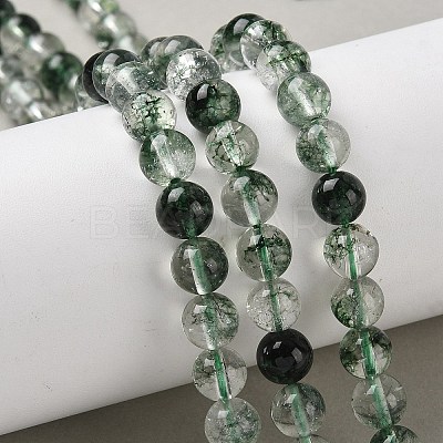 Dyed Round Natural Crackle Quartz Beads Strands G-K084-8mm-04A-1