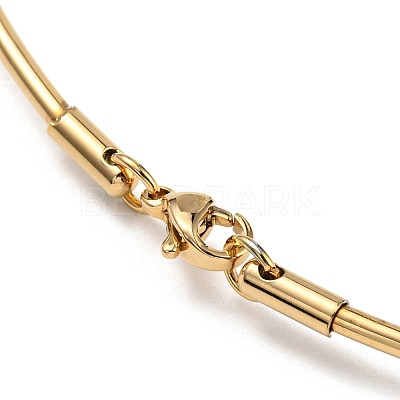 PVD Vacuum Plating 202 Stainless Steel Wire Choker Necklace with Clasp NJEW-H011-08G-1