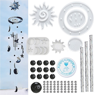 DIY Sun & Moon & Star Wind Chime Making Kits DIY-P028-20-1