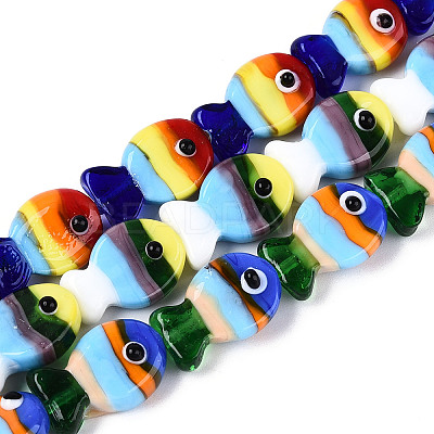 Handmade Lampwork Beads Strands LAMP-N036-15-1