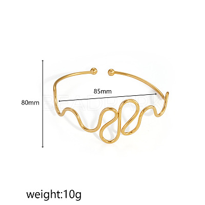 304 Stainless Steel Spiral Geometric Upper Arm Cuff Bangles for Women WGCF51B-03-1