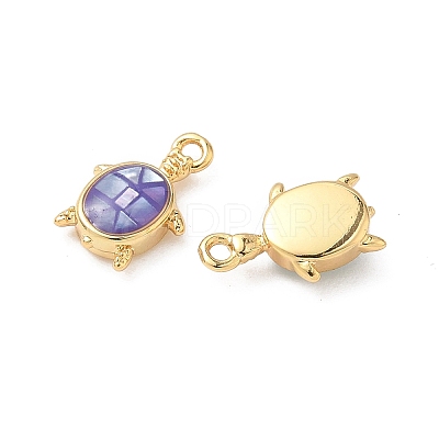 Rack Plating Brass & Shell Pendants KK-I357-13G-1