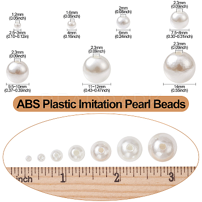 About 1173pcs ABS Plastic Imitation Pearl Beads KY-CJ0001-96-1