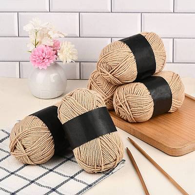 5Pcs Polyester Yarn for Knitting & Crochet YCOR-SZ0001-03J-1