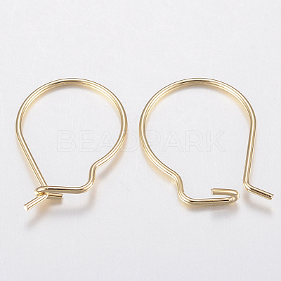 304 Stainless Steel Hoop Earrings Findings Kidney Ear Wires STAS-G179-44G-1