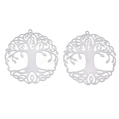Tarnish Resistant 201 Stainless Steel Filigree Pendants LS-STAS-S118-030P-1