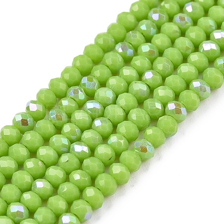 Electroplate Opaque Solid Color Glass Beads Strands EGLA-A044-P1mm-L30-1