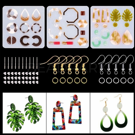 Food Grade Earring DIY Silicone Pendant Molds Kits PW-WG51666-03-1