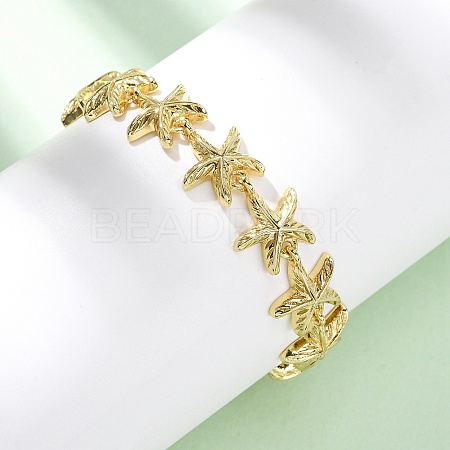 Brass Link Bracelets for Women BJEW-H209-01A-G-1