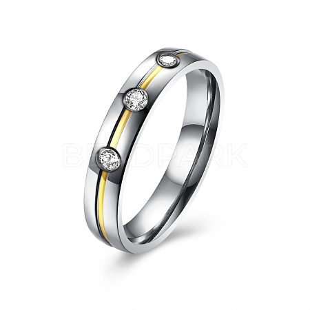 Valentine's Day Gifts Titanium Steel Cubic Zirconia Couple Rings For Women RJEW-BB16490-7P-1