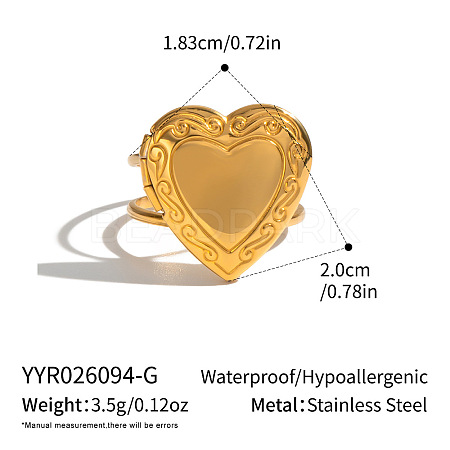 304 Stainless Steel Open Cuff Rings for Women GB3046-1-1