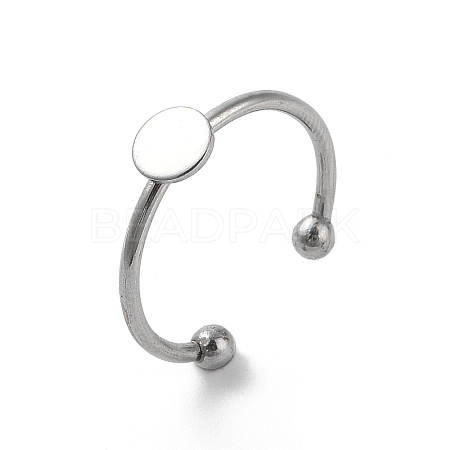 Non-Tarnish Adjustable 304 Stainless Steel Finger Rings Components X-STAS-K278-04A-P-1