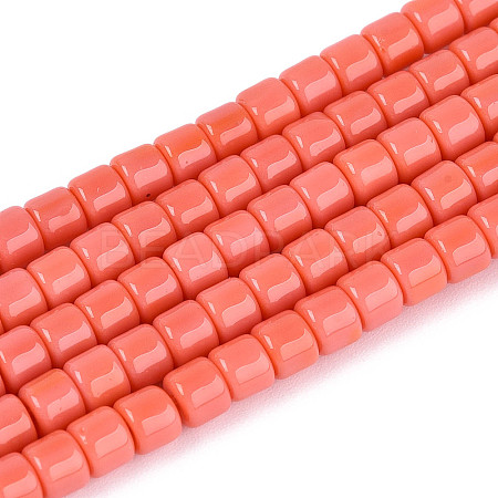 Opaque Solid Color Glass Beads Strands GLAA-N065-4x4mm-C02-1