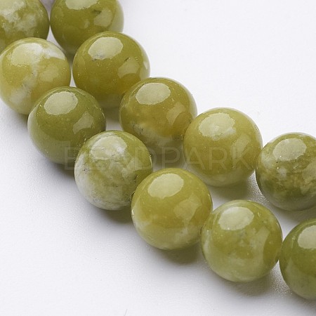 Natural Green Jade Bead Strands X-G-G947-28-8mm-1