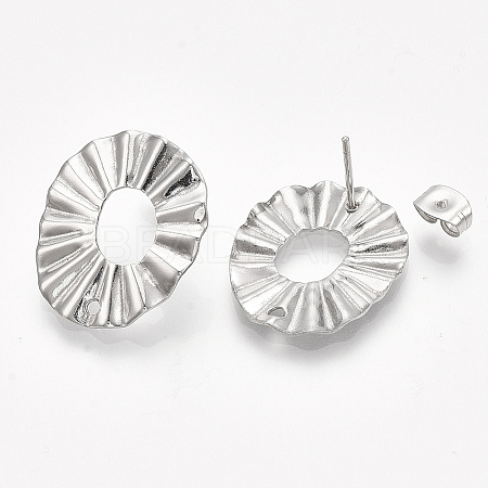Non-Tarnish 304 Stainless Steel Stud Earring Findings LS-X-STAS-S079-46B-1