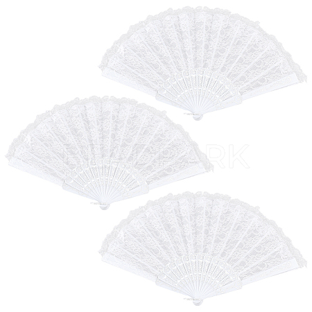 Plastic & Lace Folding Fan AJEW-WH0709-241A-1