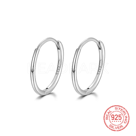 Anti-Tarnish Rhodium Plated 925 Sterling Silver Huggie Hoop Earrings IK9735-06-1