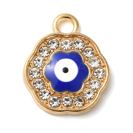 Alloy Enamel Rhinestone Glass Pendants X1-ENAM-U003-02G-08-1