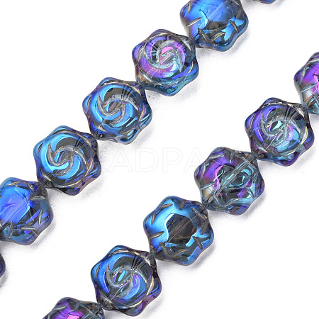 Electroplate Glass Beads Strands EGLA-N008-018-A02-1