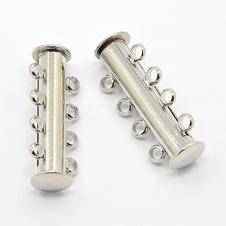4-Strands Brass Magnetic Slide Lock Clasps X-KK-H310-P-1