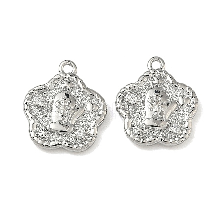 Christmas Brass Micro Pave Clear Cubic Zirconia Pendants KK-A280-03E-P-1