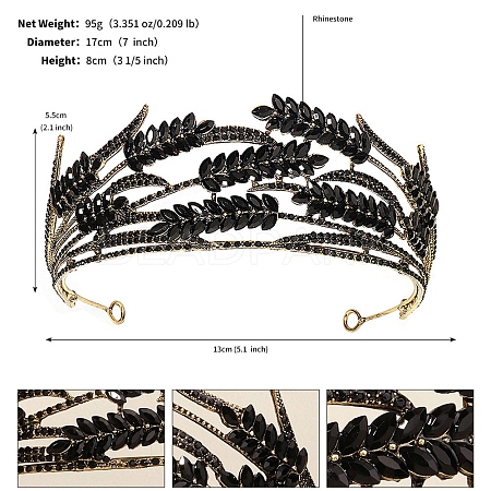 Alloy Rhinestone Hair Bands  for Woman Girls PW-WGA69DD-22-1