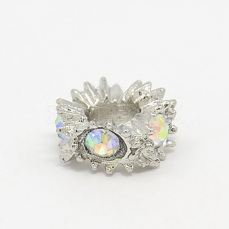 Large Hole Zinc Alloy Rhinestone European Beads CPDL-L001-07-1