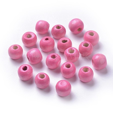 Dyed Natural Wood Beads X-WOOD-Q006-10mm-07-LF-1