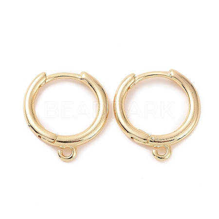 Brass Huggie Hoop Earrings Finding KK-D063-05LG-1