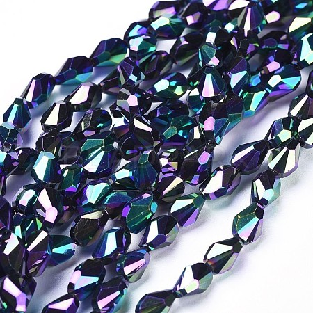 Electroplate Glass Beads Strands EGLA-F147-FP01-A-1