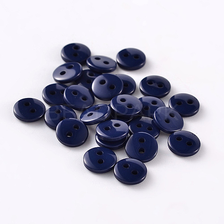 2-Hole Flat Round Resin Sewing Buttons for Costume Design BUTT-E119-36L-11-1