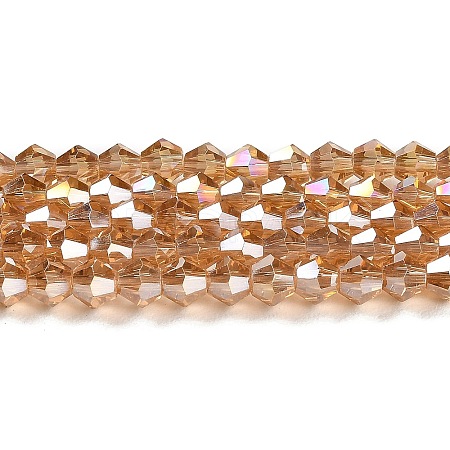 Transparent Electroplate Glass Beads Strands EGLA-A039-T3mm-B18-1